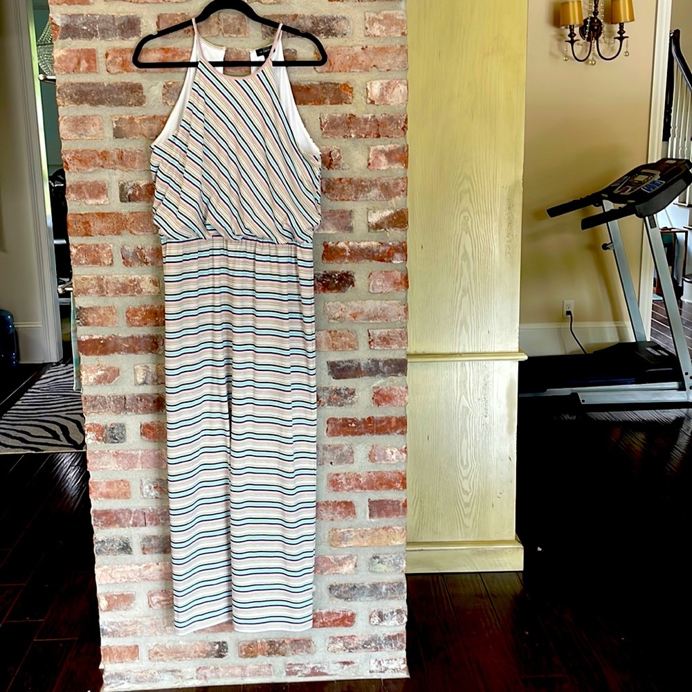 Striped full length dress